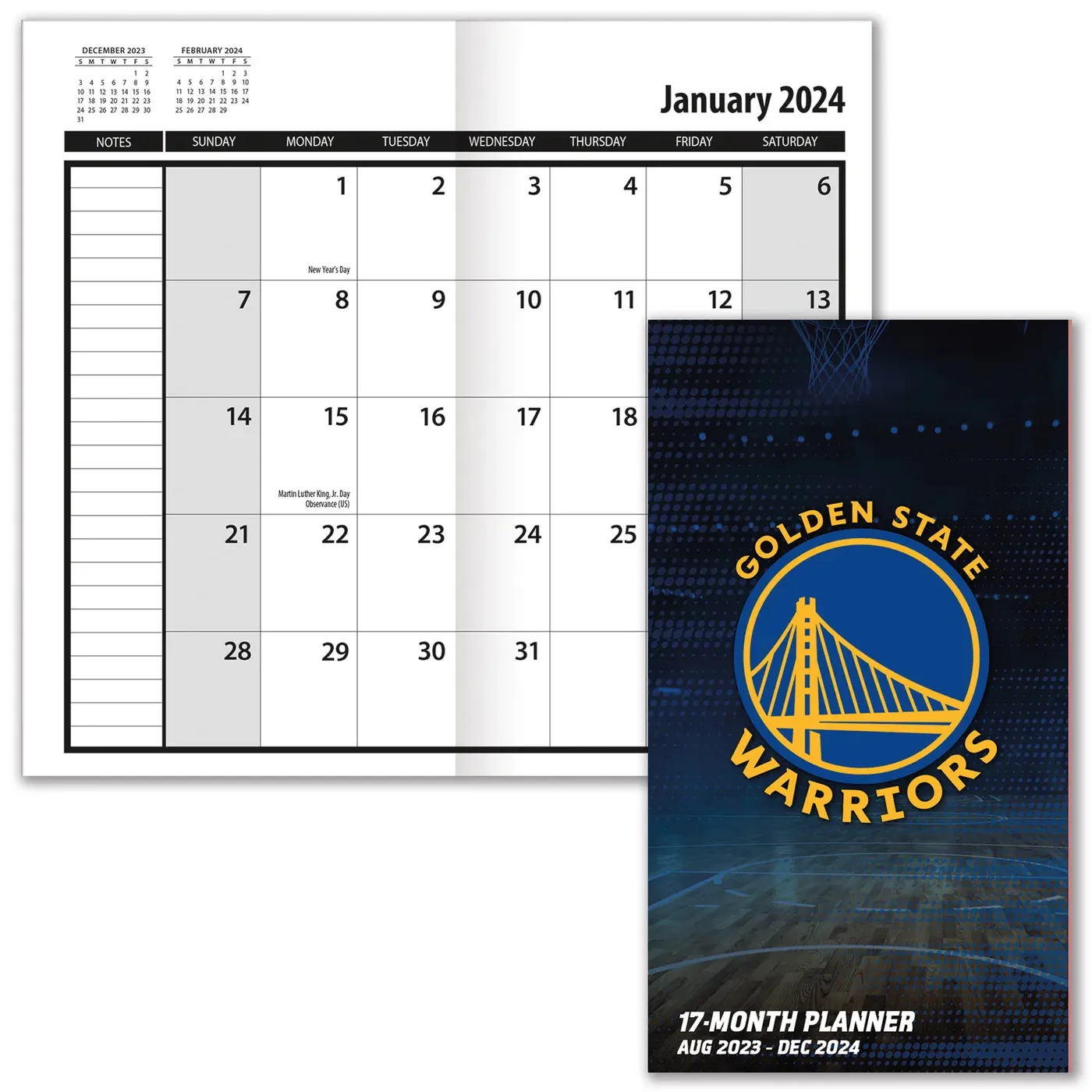 2024 Turner Pocket Monthly Planner Calendar Team NBA Golden State Warriors