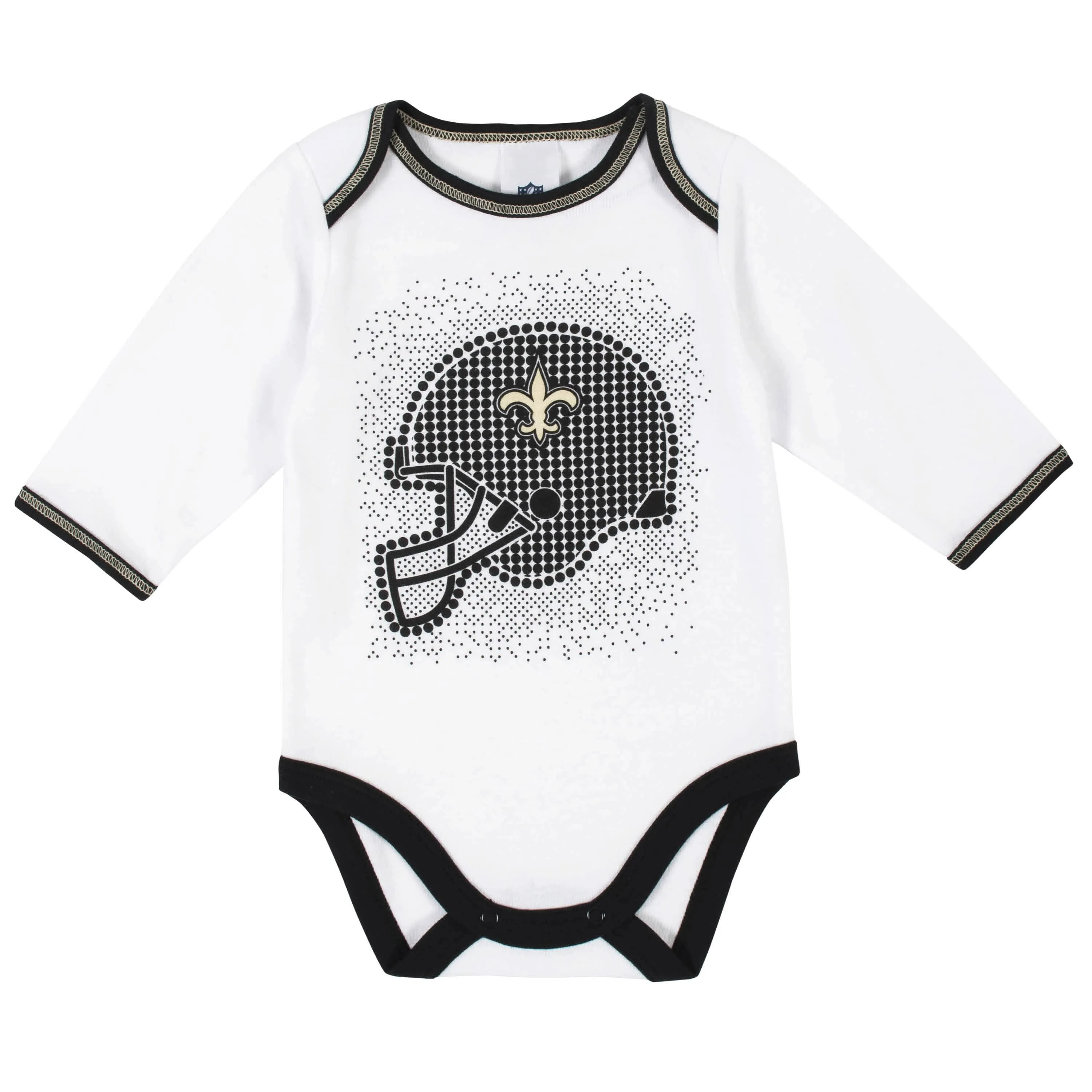 3-Piece Baby Boys New Orleans Saints Bodysuit, Footed Pant, and Cap Set