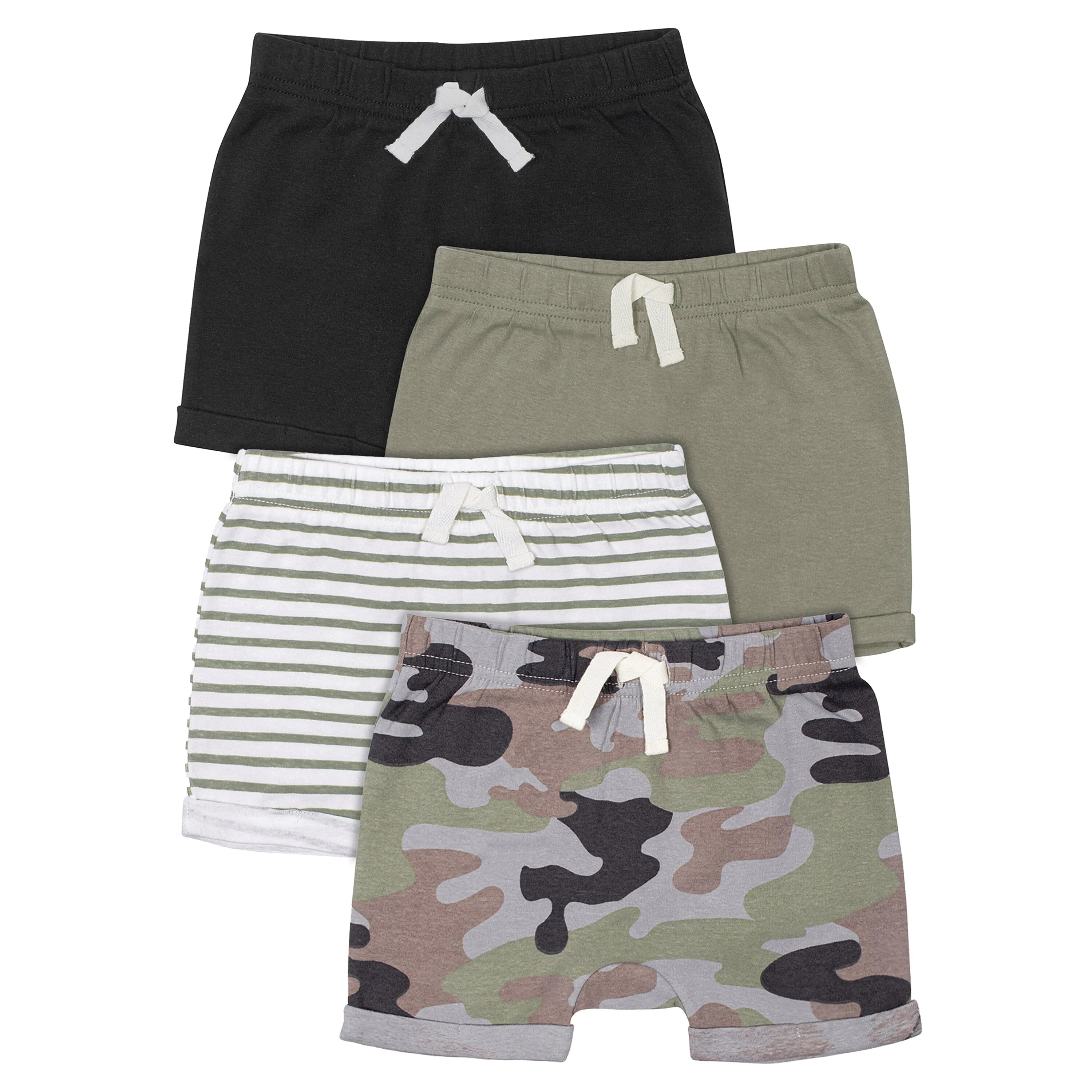 4-Pack Baby Boys Camo Knit Shorts