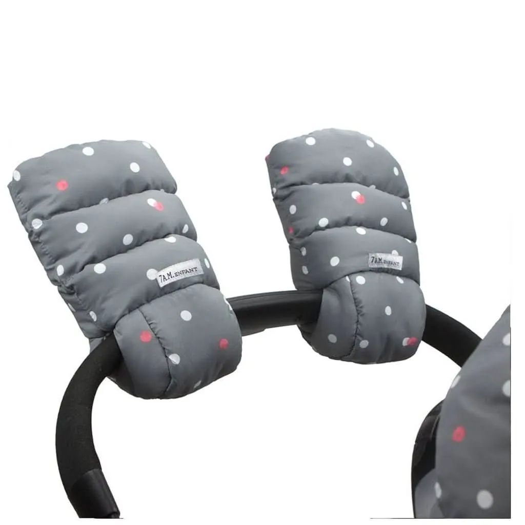 7 AM Enfant Warmmuffs 212 - Grey Dots