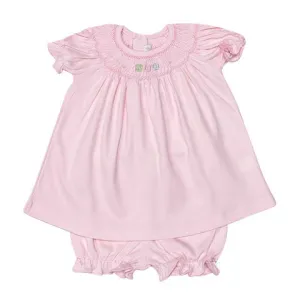 ABC Blocks hand smocked baby girl Bishop Dress