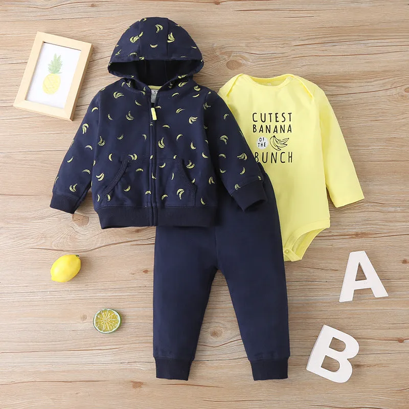 Autumn Hot Style Baby 3-Piece Zipper Jacket