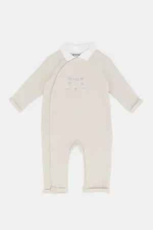 Babies Beige Textured Romper