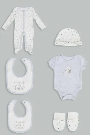 Babies Grey And White Star Gift Set (5 Piece)