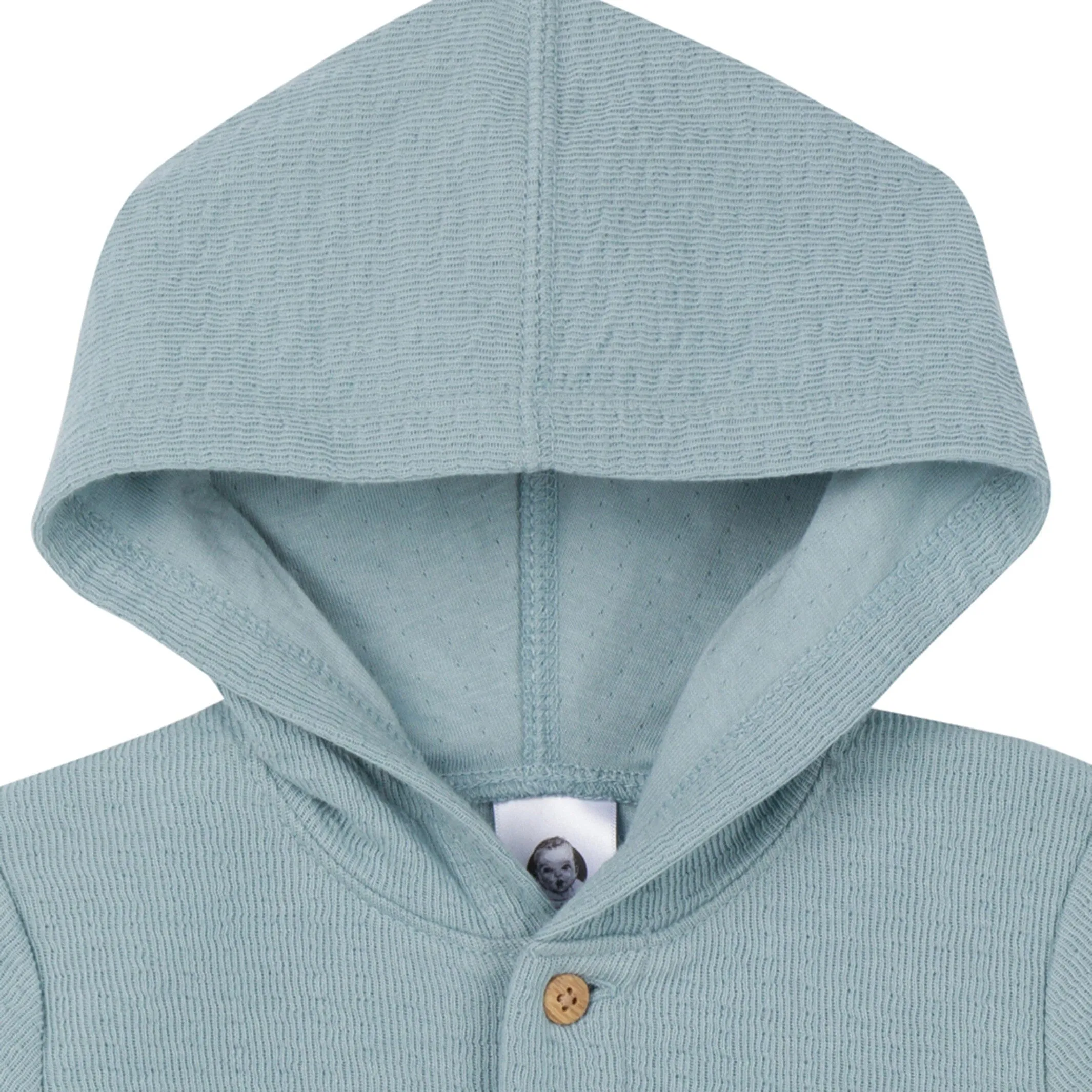 Baby Boys Blue Hooded Romper