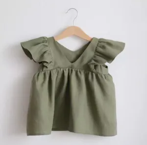 Baby Girl Linen Dress with Frills