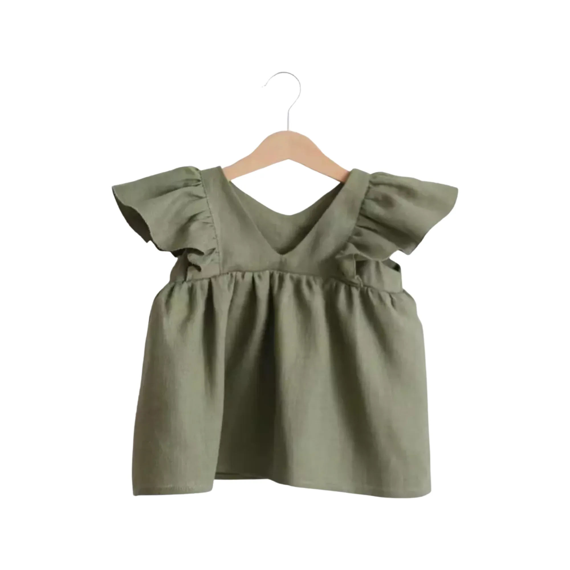 Baby Girl Linen Dress with Frills