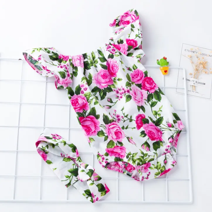 Baby Girl's Rose Romper Outfit