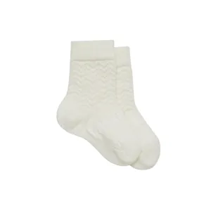 Baby Merino Wool Crew Socks - Pearl