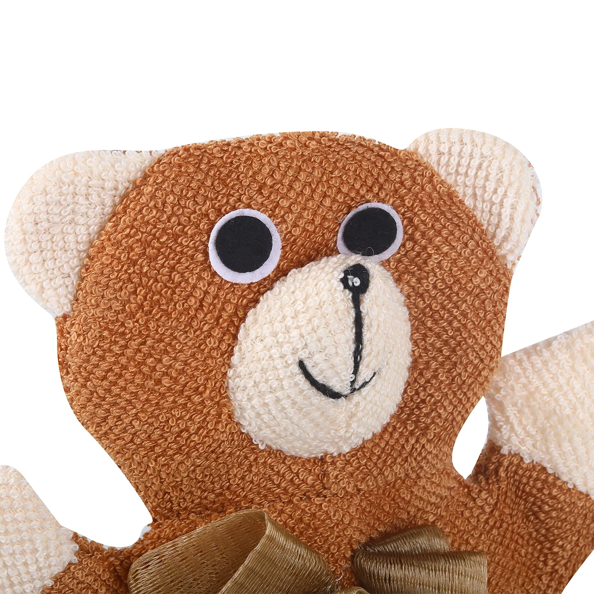 Baby Moo BFF Bear Bath Time Fun Hand Puppet Loofah Bath Glove - Brown