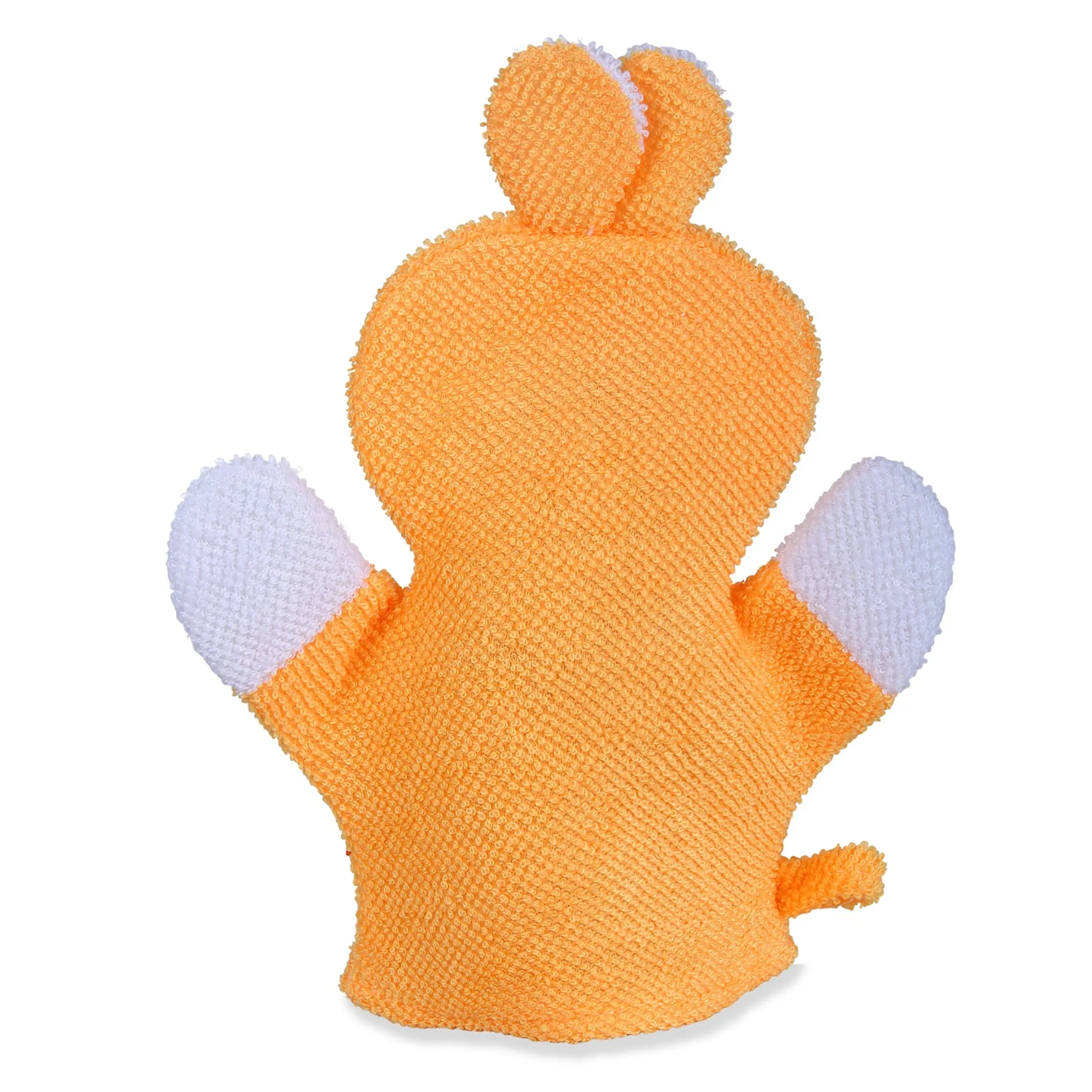 Baby Moo Cute Puppy Bath Time Fun Hand Puppet Loofah Bath Glove - Orange