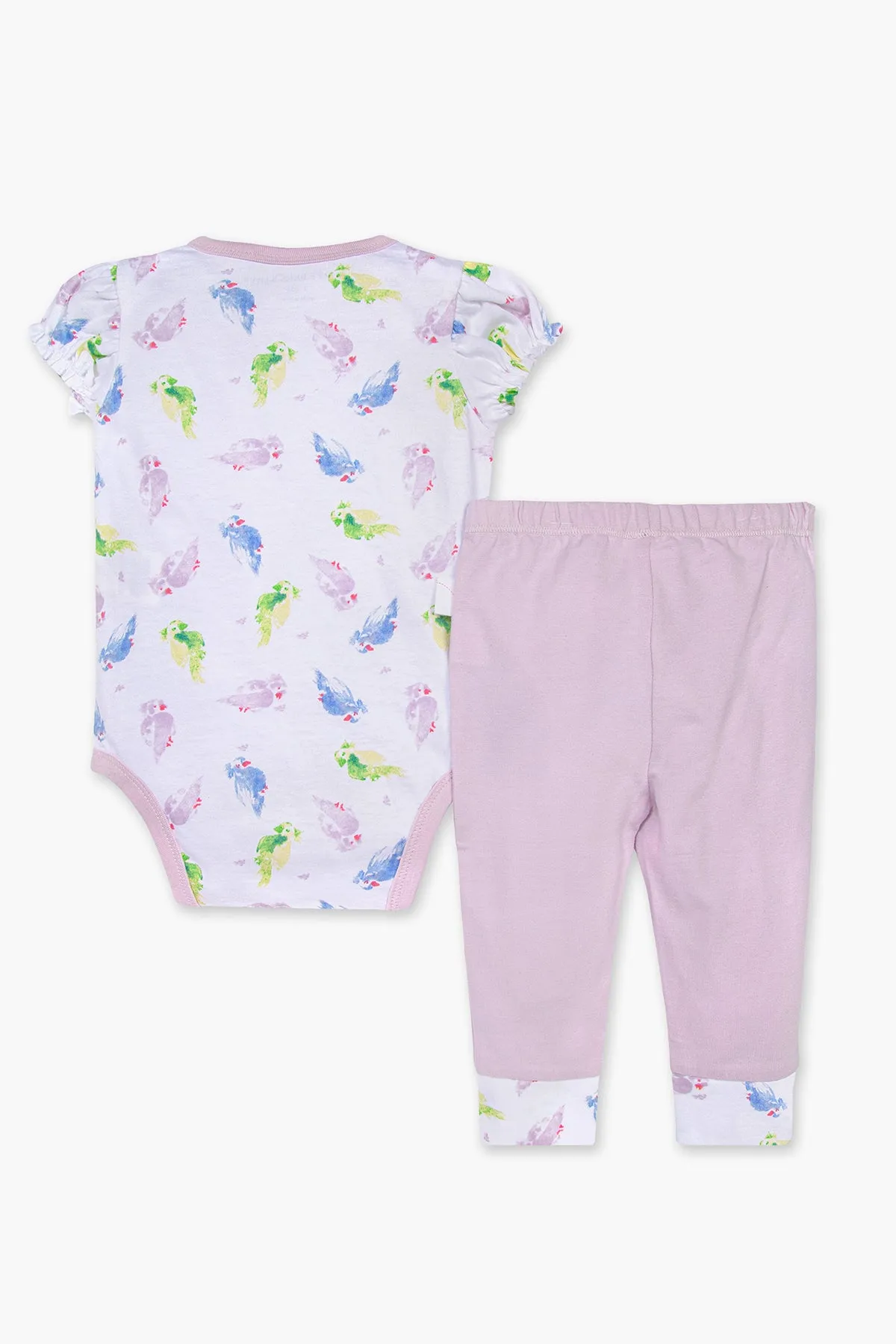 Baby Onesie Burt's Bees Pretty Parakeet 2-Piece Girls Set