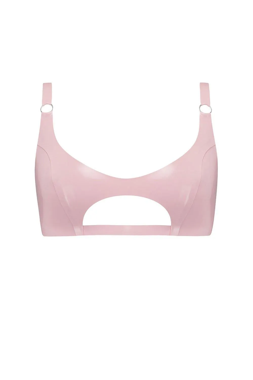 Baby Pink Cut Out Latex Bralette