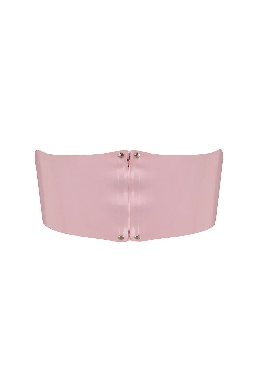 Baby Pink Latex Bandeau Crop Top