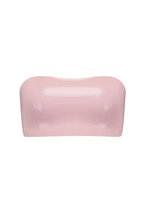 Baby Pink Latex Bandeau Crop Top