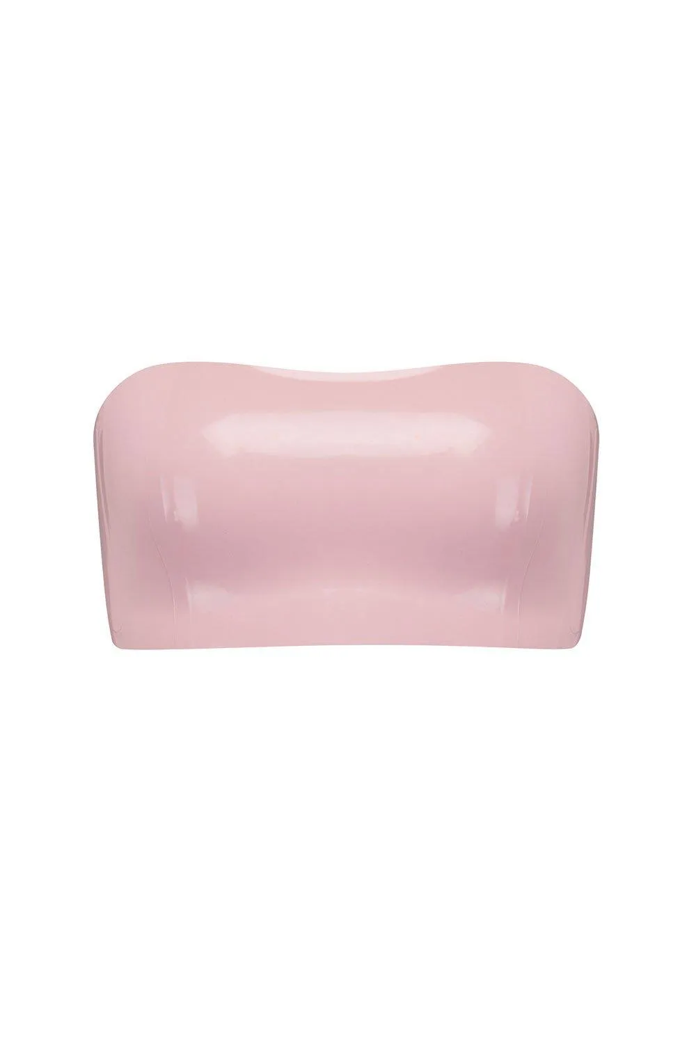 Baby Pink Latex Bandeau Crop Top