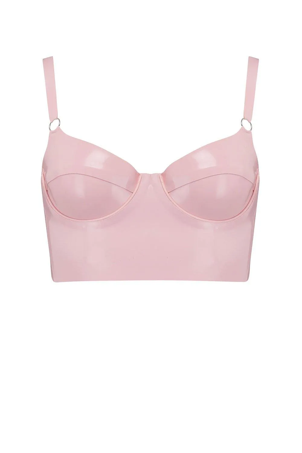 Baby Pink Latex Full Cup Longline Bra