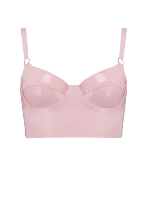 Baby Pink Latex Full Cup Longline Bra