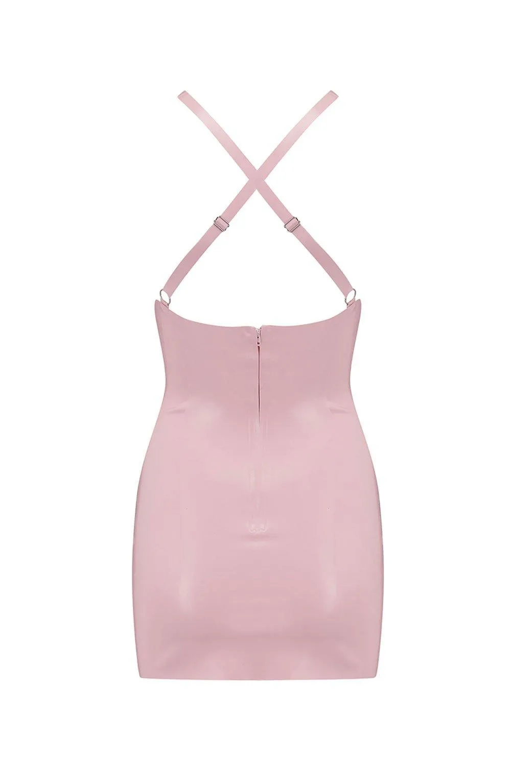 Baby Pink Latex Mini Dress