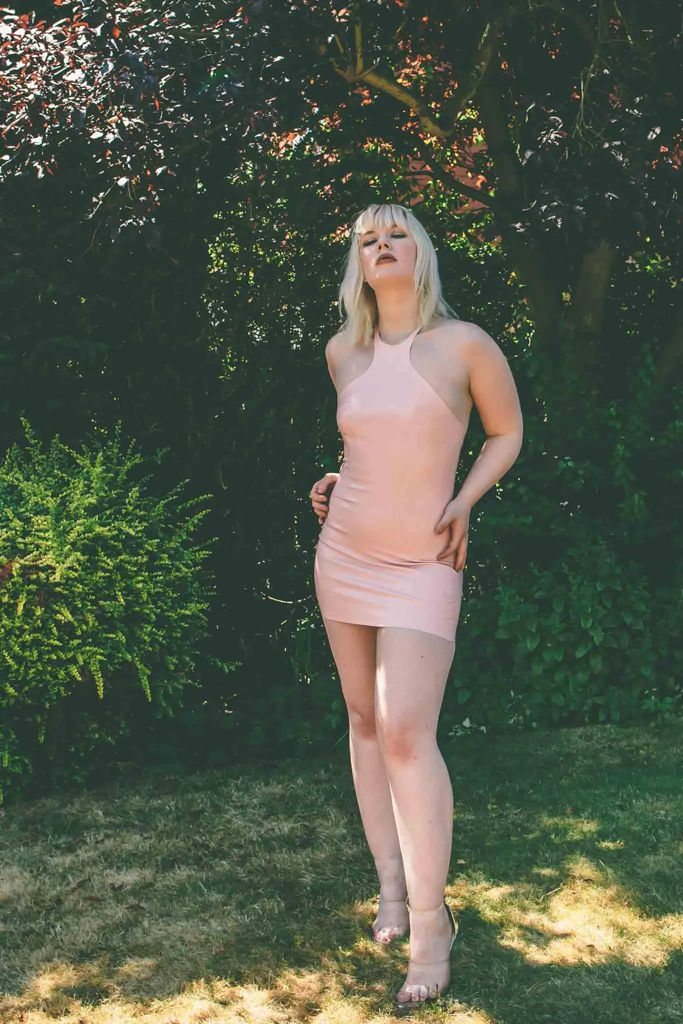 Baby Pink Latex Mini Dress