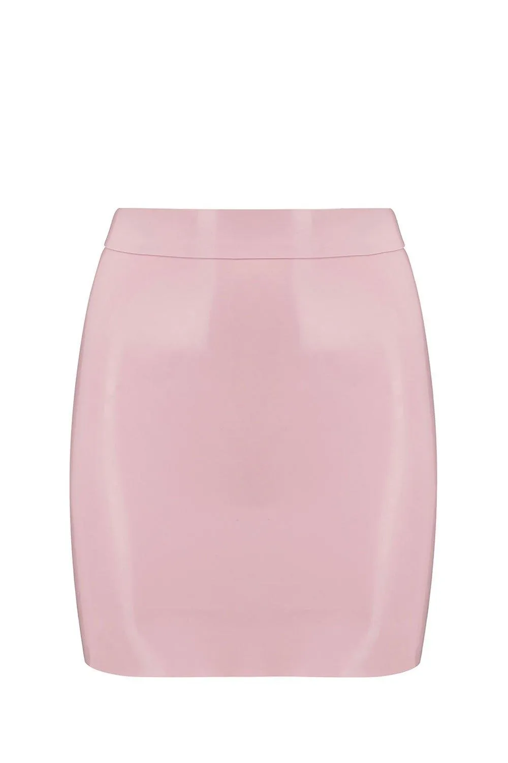 Baby Pink Latex Mini Skirt