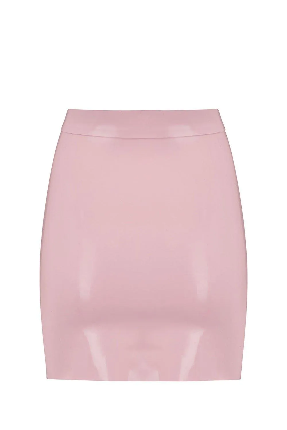 Baby Pink Latex Mini Skirt