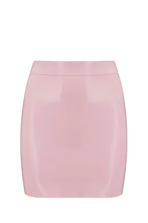 Baby Pink Latex Mini Skirt