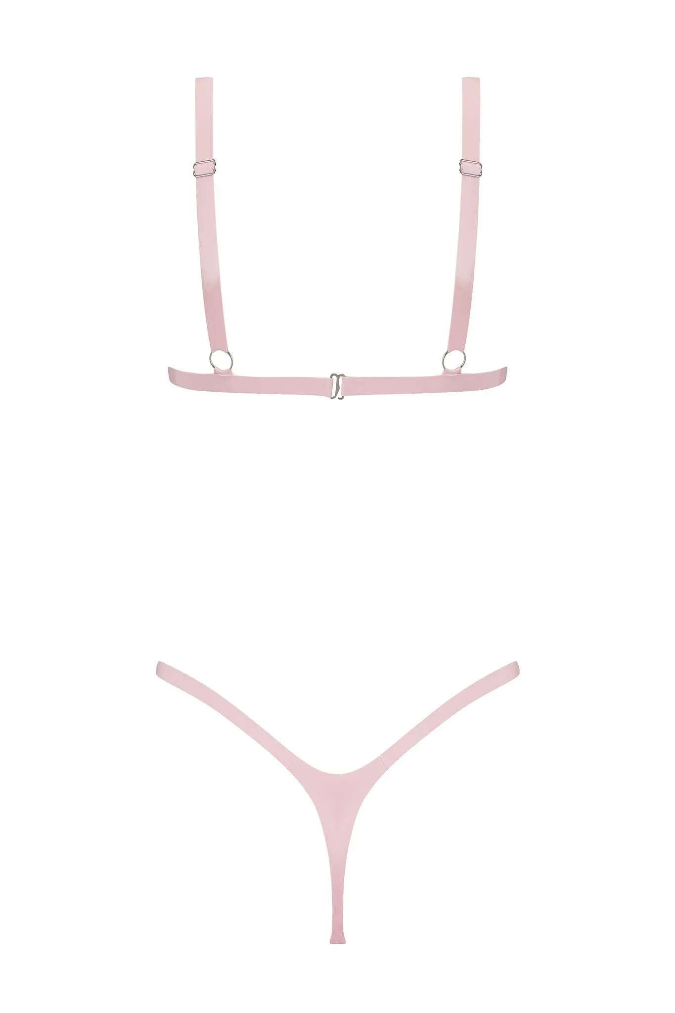 Baby Pink Latex Triangle Lingerie Set