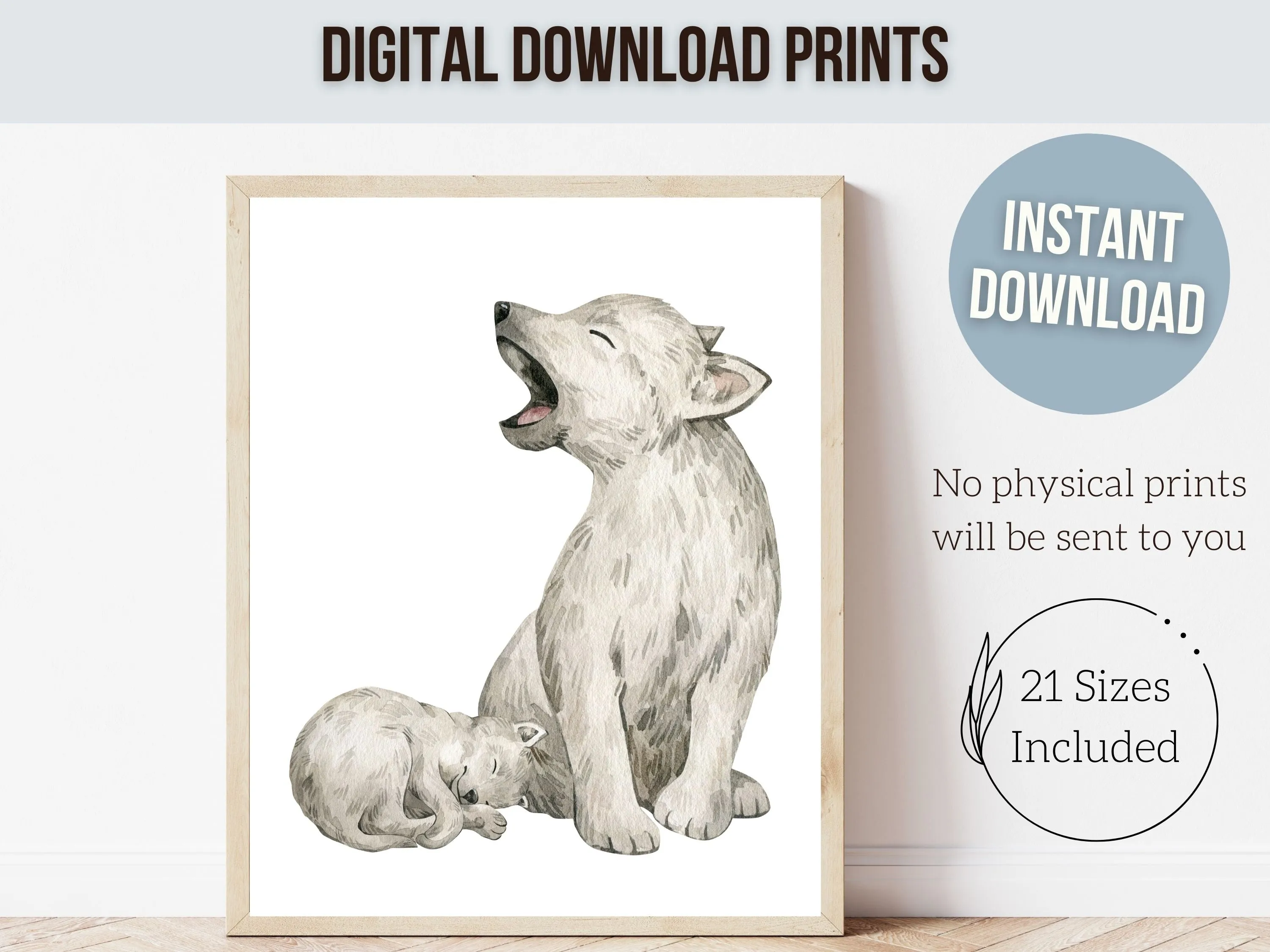 Baby Wolf Nursery Prints Set of 6