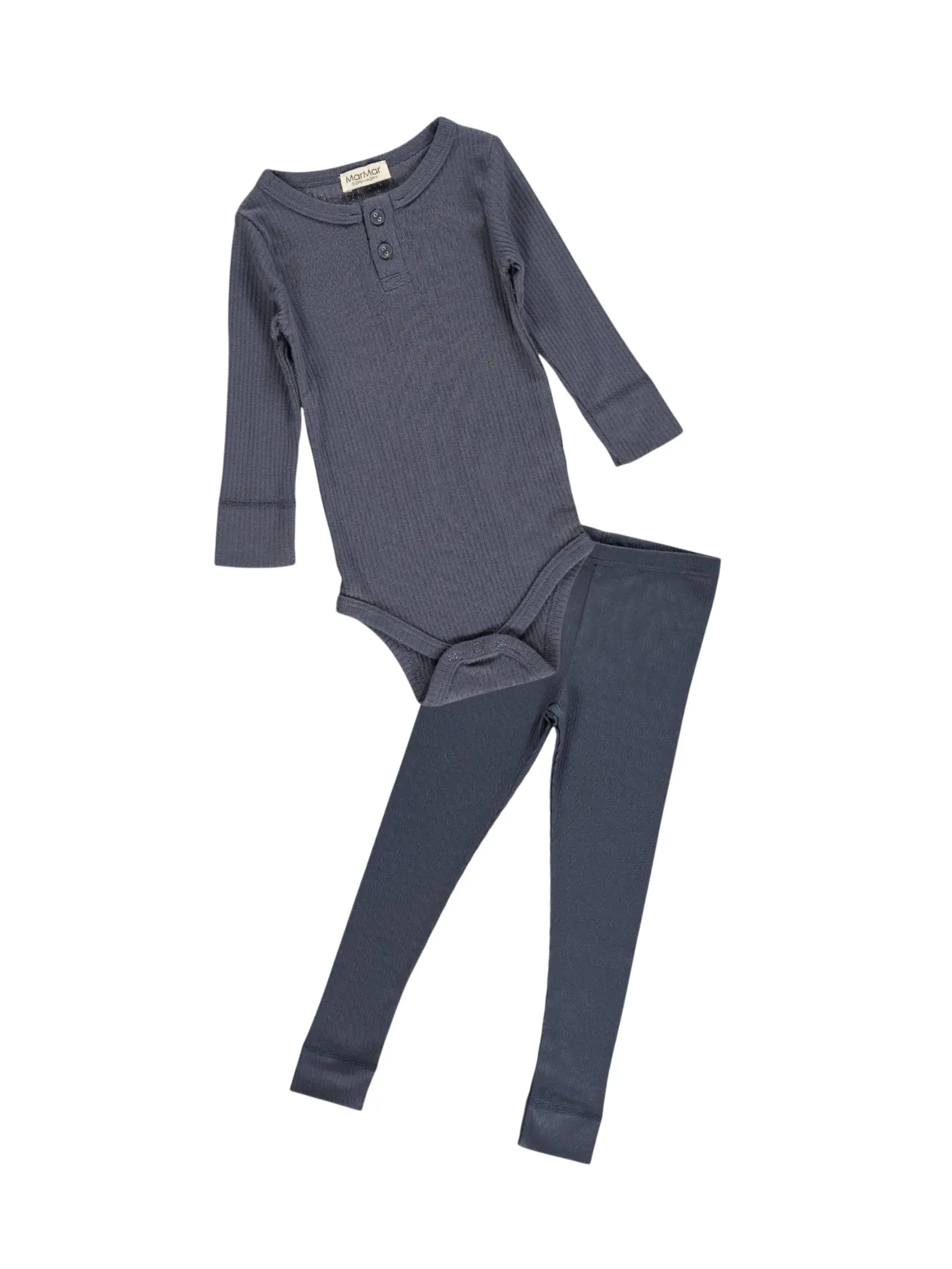 Basic Rib Henley Bodysuit & Leggings Set