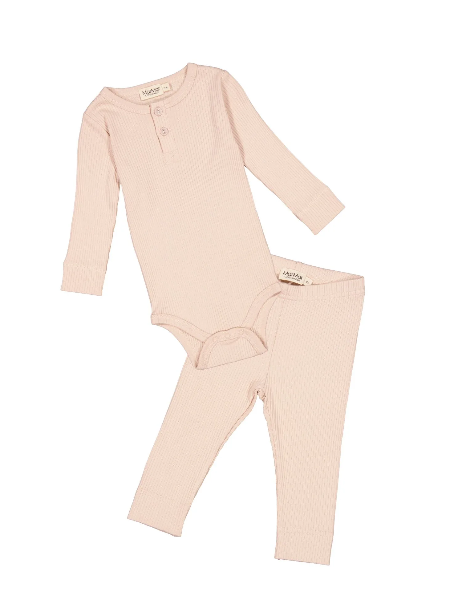 Basic Rib Henley Bodysuit & Leggings Set