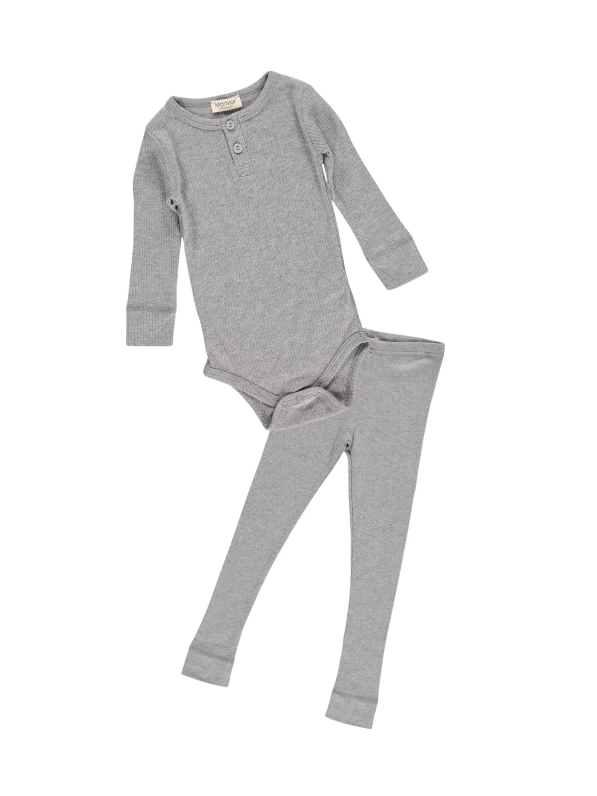 Basic Rib Henley Bodysuit & Leggings Set