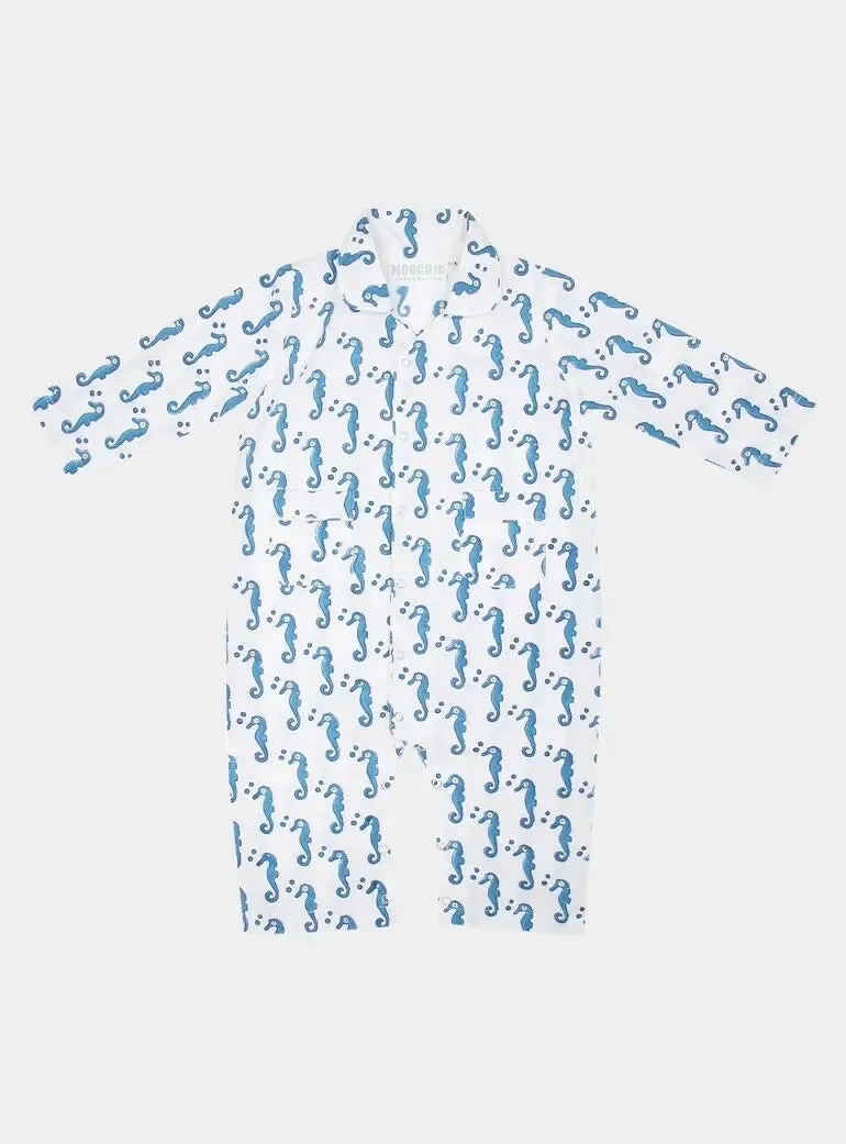 Blue Sea Horse Onesie