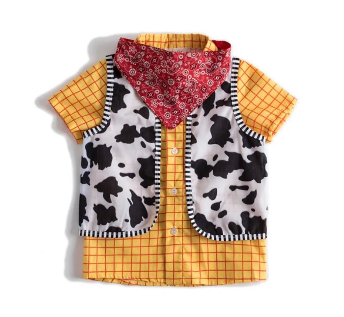 Boys Woody Costume , Woody Shirt , Halloween Boys Toy Story Shirt