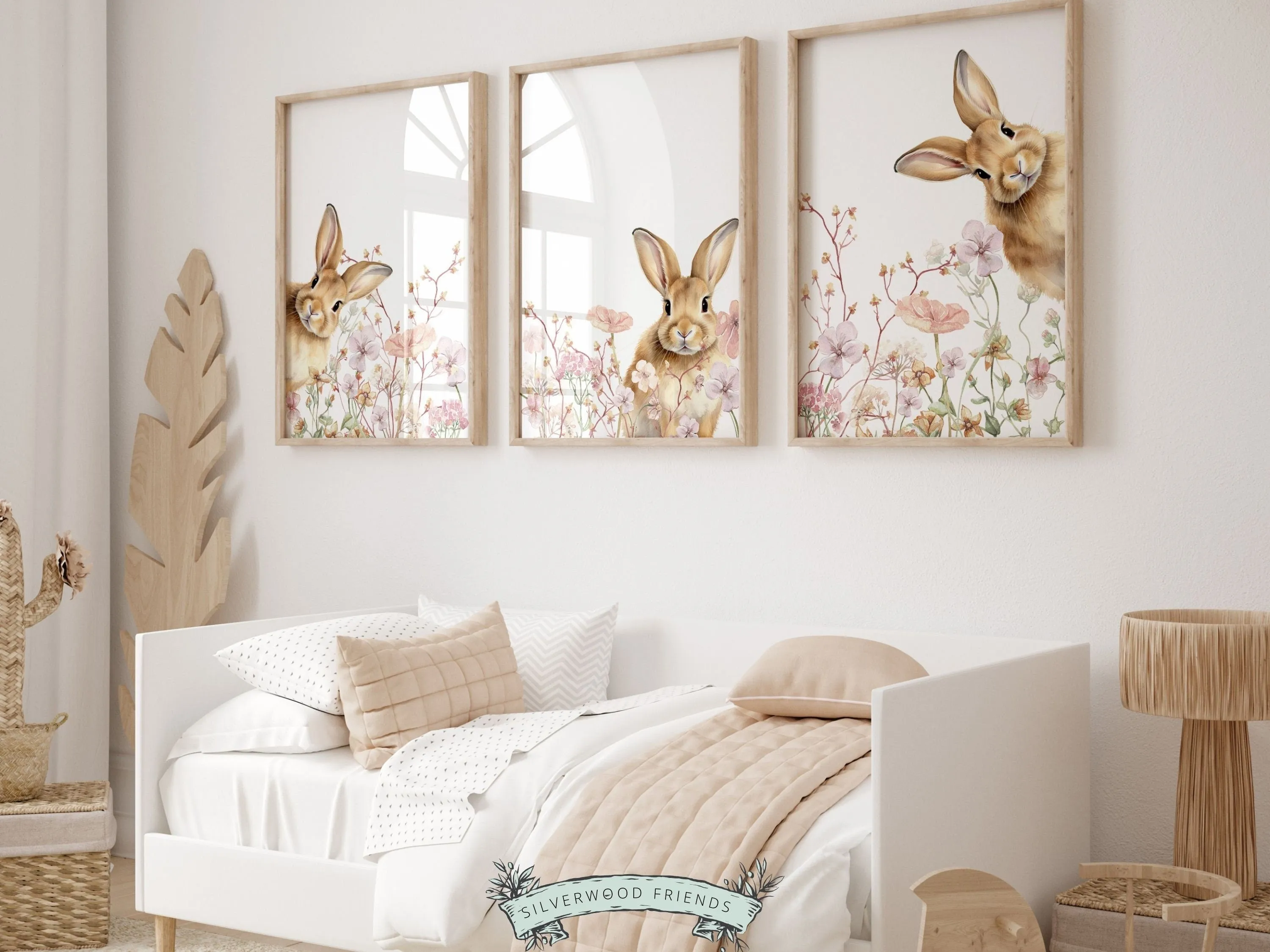 Bunny Wildflower Nursery Prints