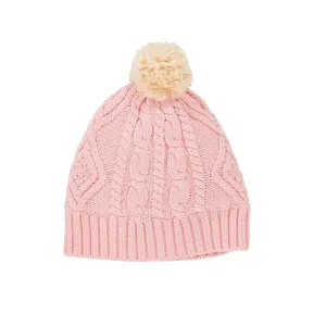 Cable Knit Beanie Pink