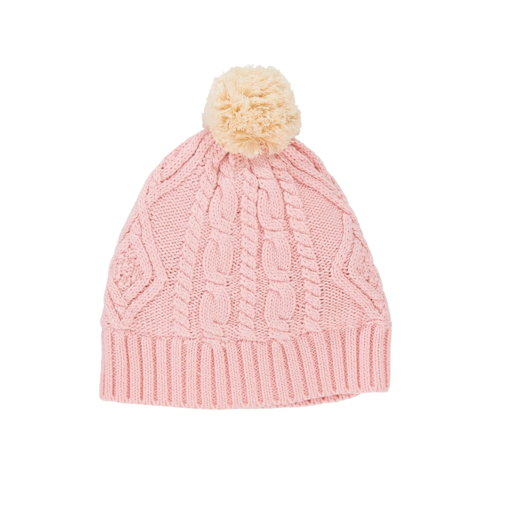 Cable Knit Beanie Pink