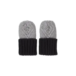 Cable Knit Mittens Grey