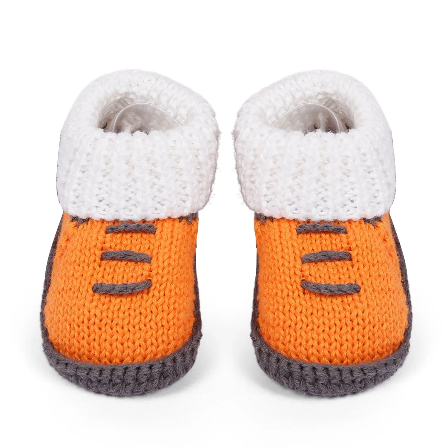 Cap And Booties Gift Set Soft Knitted Orange