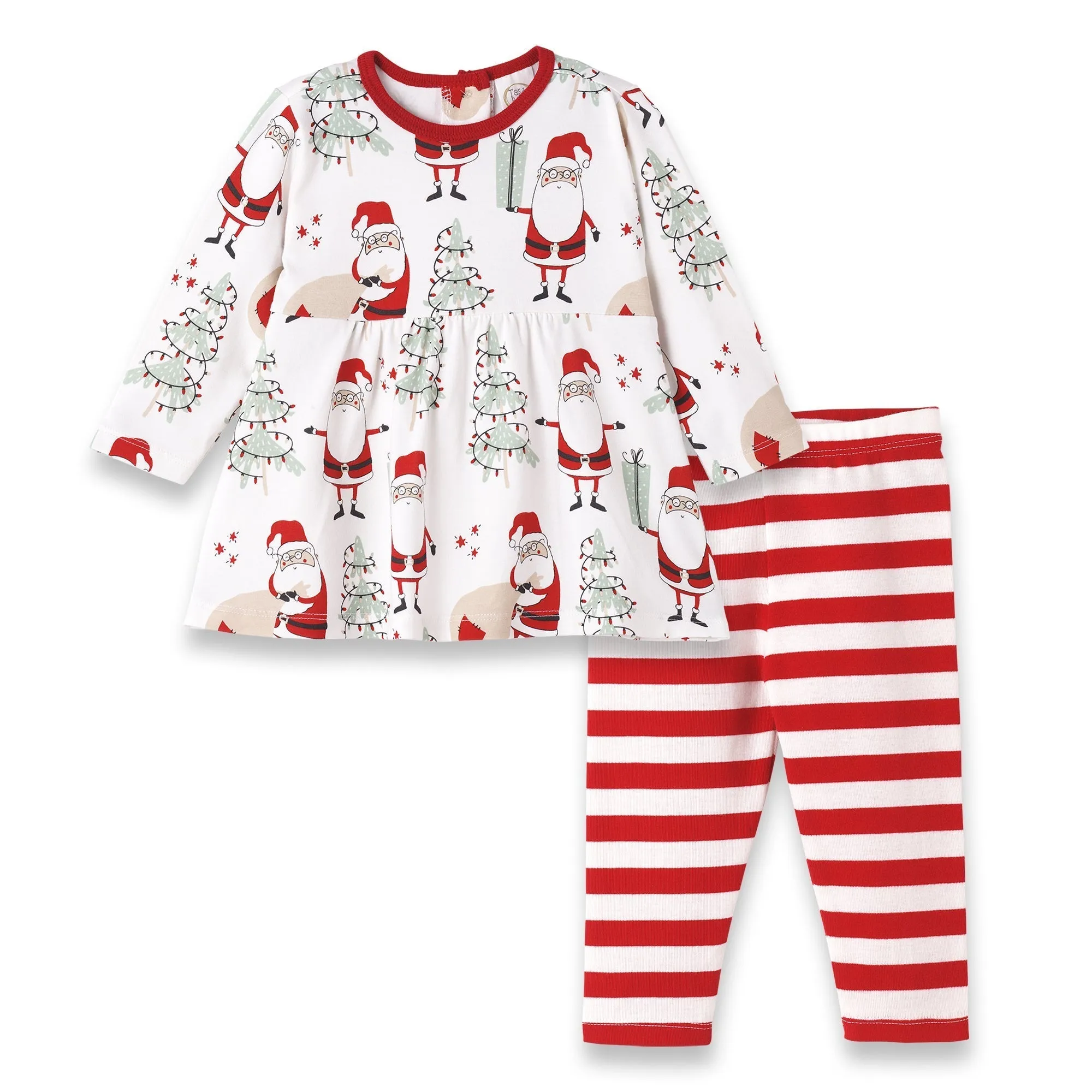 Christmas Santa Girl's Bamboo Cotton Set