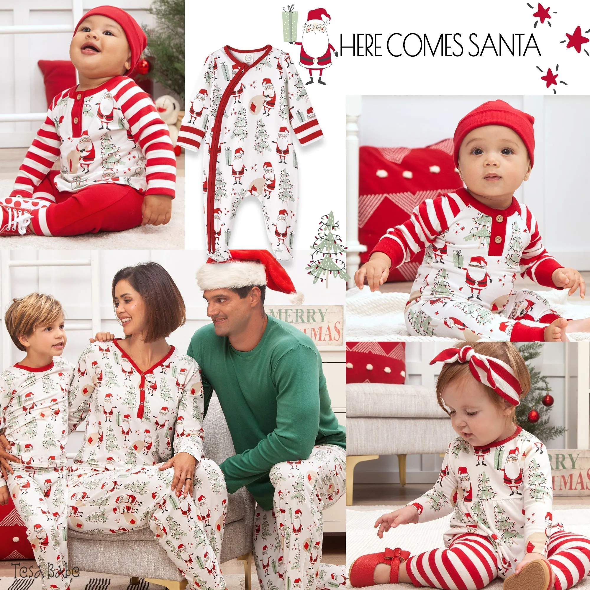 Christmas Santa Girl's Bamboo Cotton Set