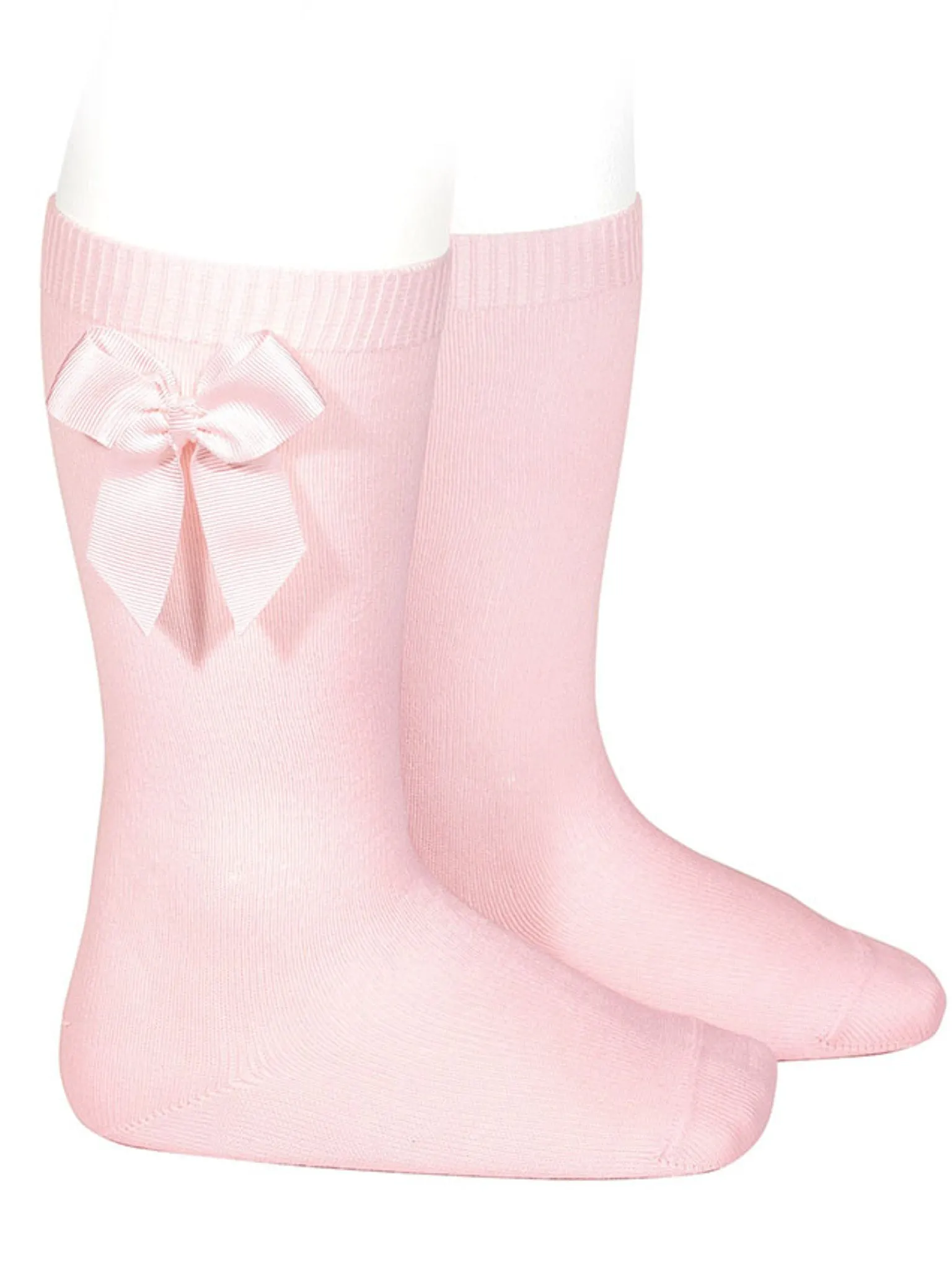 Condor baby pink satin bow knee socks