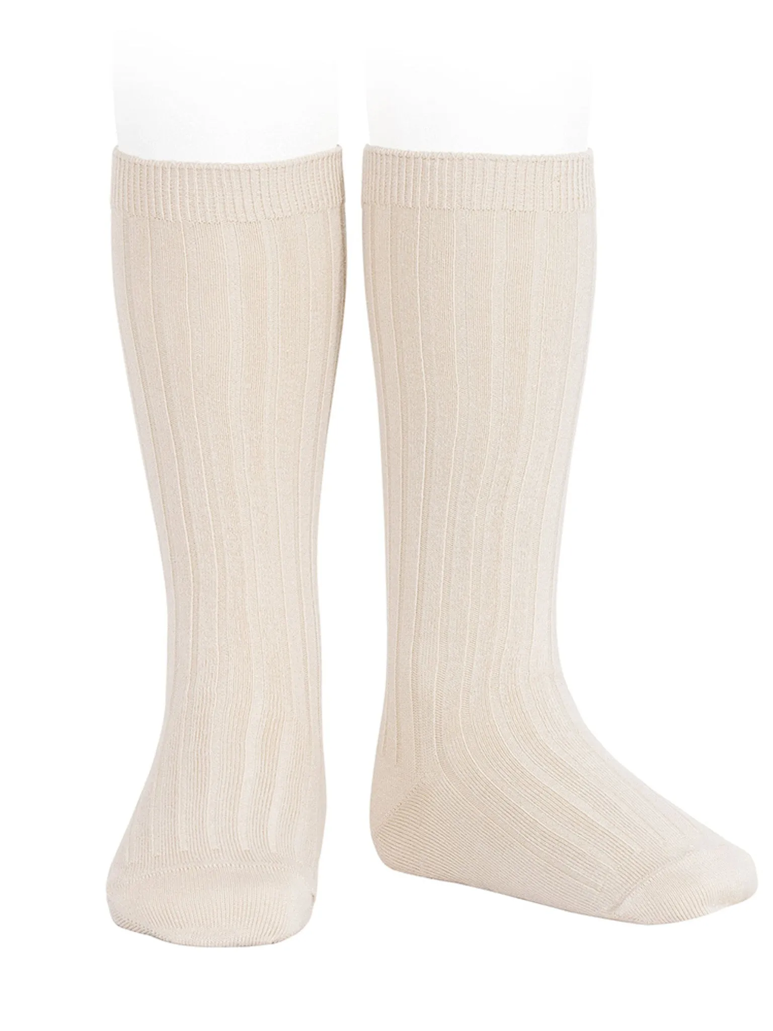 Condor beige ribbed knee socks