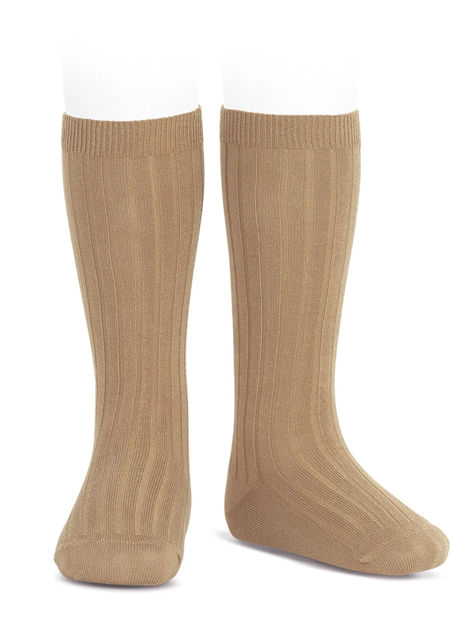 Condor camel ribbed knee socks