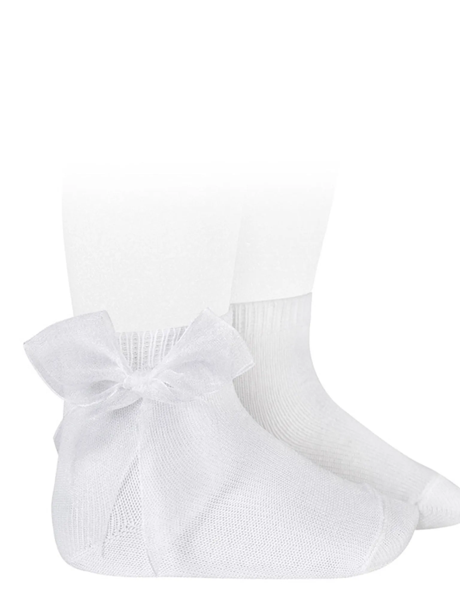 Condor white organza bow ankle socks