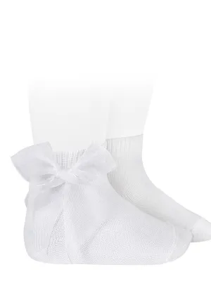 Condor white organza bow ankle socks