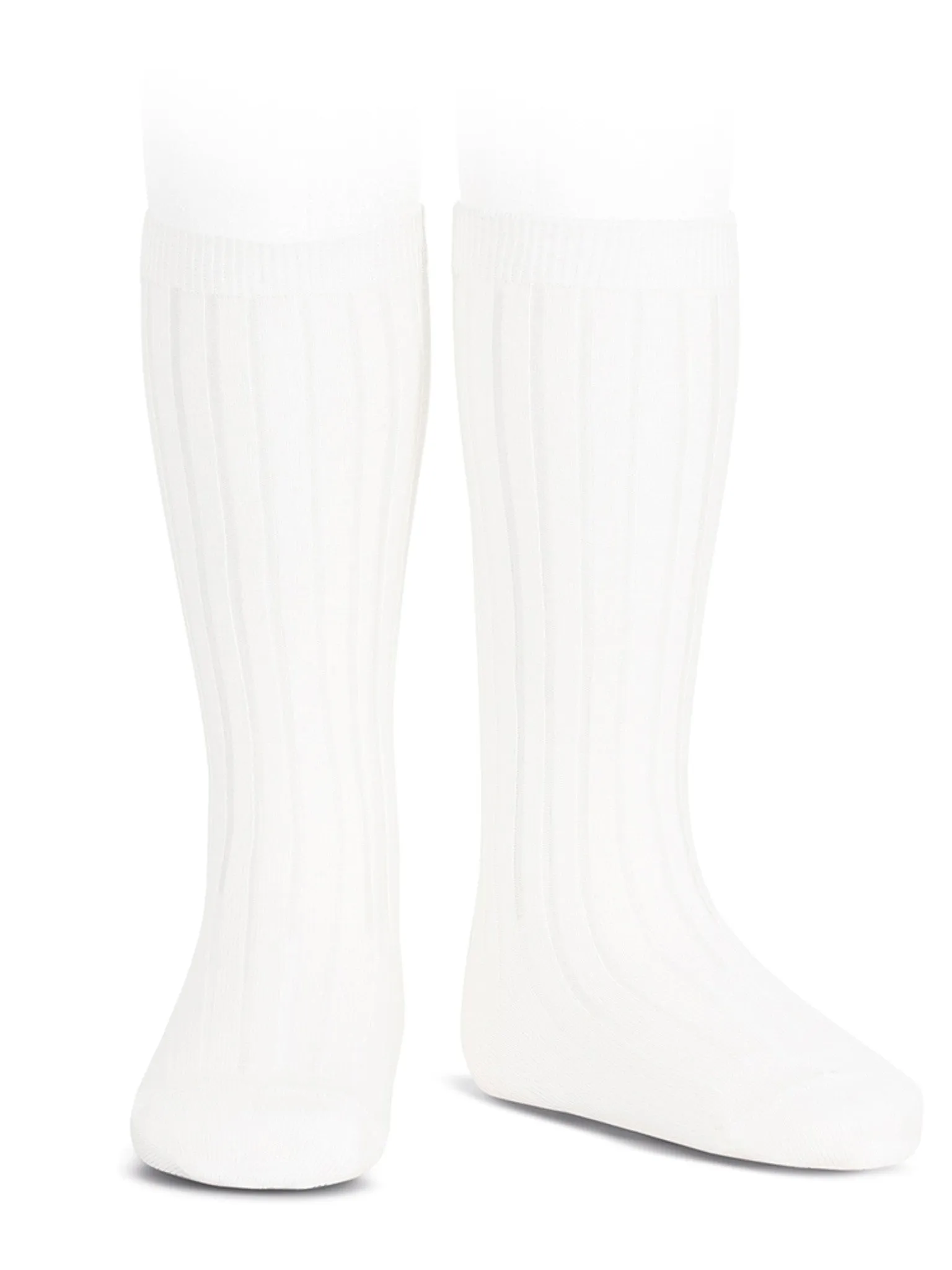 Condor white ribbed knee socks