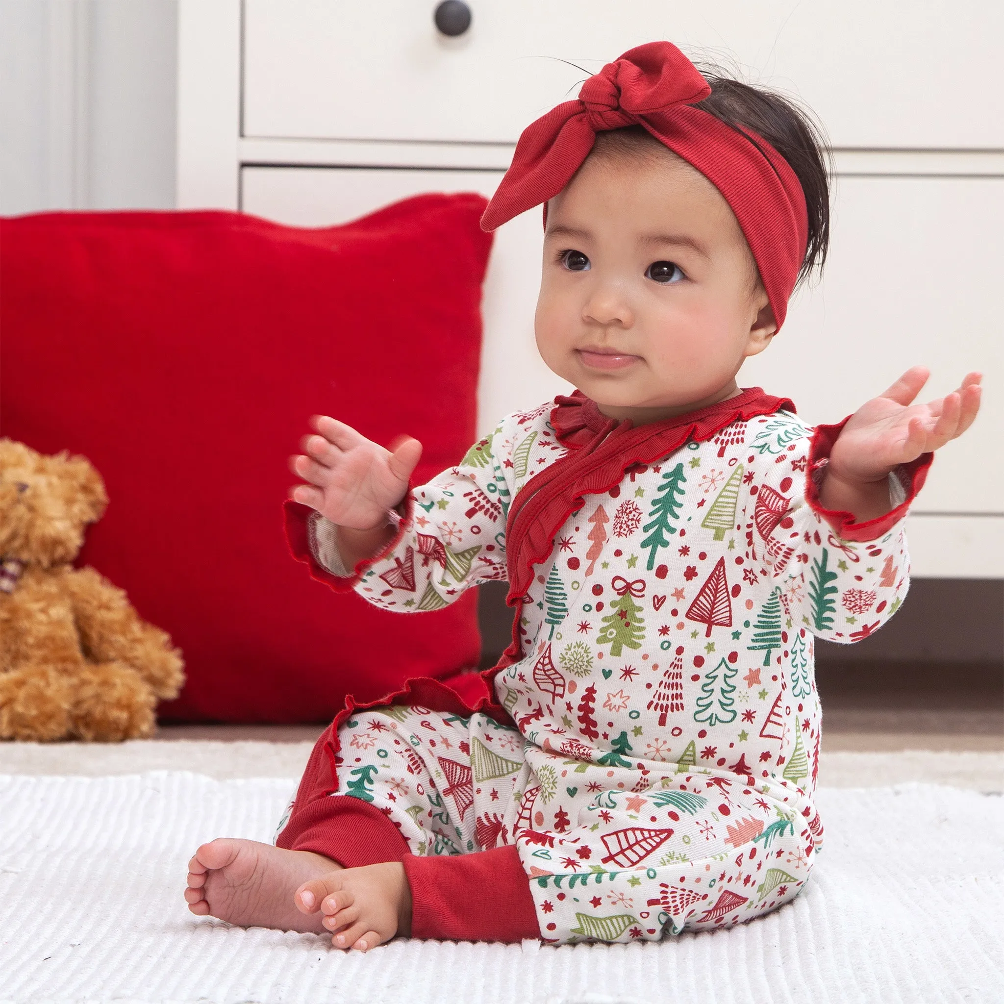 Cozy Christmas Zippered Bamboo Romper