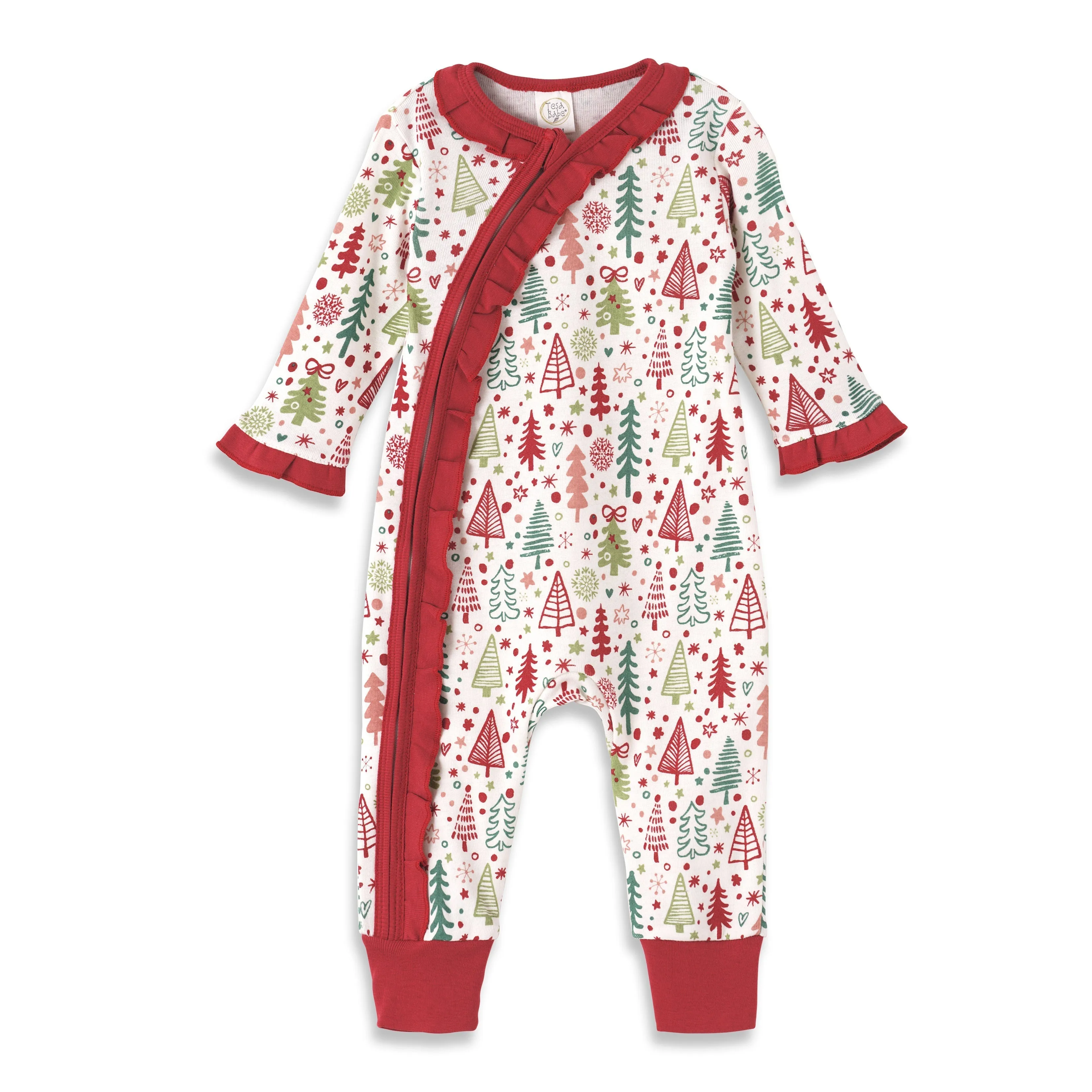 Cozy Christmas Zippered Bamboo Romper