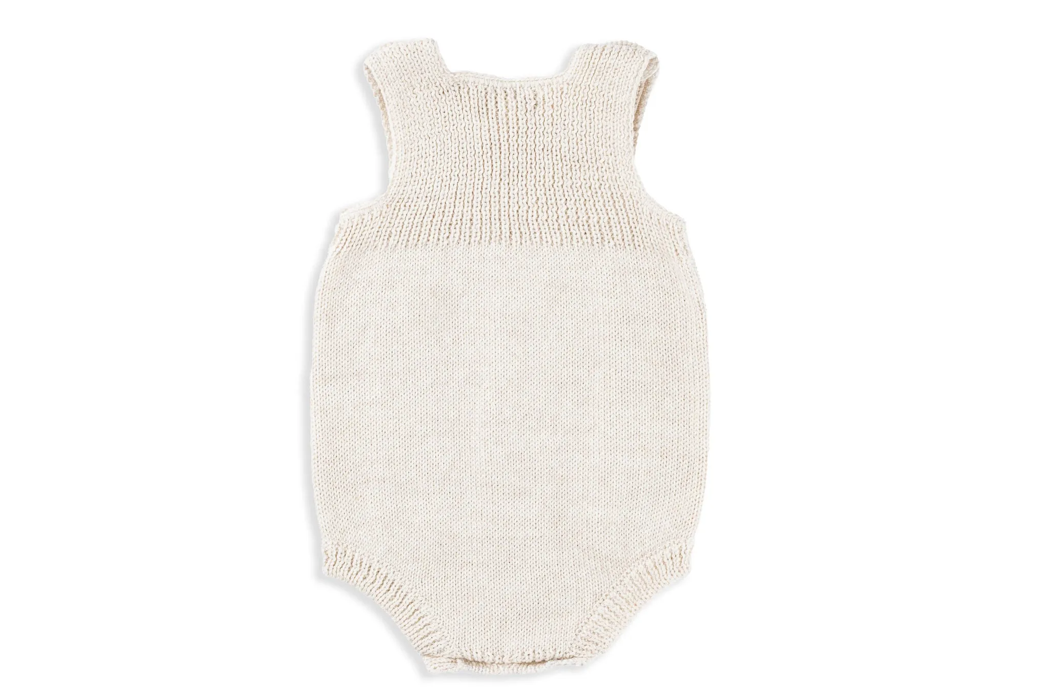 Cozy Sand Unisex Wool Cable Detail Baby Romper